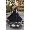 Black Rayon Gamthi Work Plus Size Navratri Chaniya Choli - 174491256