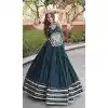 Green Rayon Mukesh Mirror Work Plus Size Navratri Chaniya Choli - 174491257
