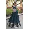 Green Rayon Mukesh Mirror Work Plus Size Navratri Chaniya Choli - 174491257