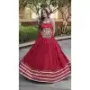 Maroon Rayon Gamthi Work Plus Size Navratri Chaniya Choli - 174491258