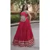 Maroon Rayon Gamthi Work Plus Size Navratri Chaniya Choli - 174491258