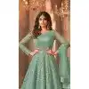 Green Party Wear Net Plus Size Anarkali Suit with Embroidery - 15042220625