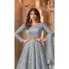 Gray Net Party Wear Embroidery Plus Size Anarkali Suit - 15042220627