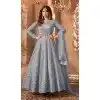 Gray Net Party Wear Embroidery Plus Size Anarkali Suit - 15042220627