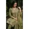 Mehendi Green Pure Fendy Silk Diamond Work Plus Size Salwar Suit - 15049220654