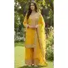 Yellow Fendy Silk Diamond Work Plus Size Salwar Suit - 15049220657