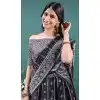 Black Soft Jacquard Party Wear Plus Size Lehenga Choli - 15052220663