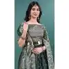 Green Jacquard Work Plus Size Party Wear Lehenga Choli - 15052220664