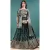 Green Jacquard Work Plus Size Party Wear Lehenga Choli - 15052220664