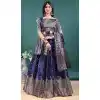 Navy Blue Soft Jacquard Party Wear Lehenga Choli - 15052220666