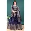 Navy Blue Jacquard Work Plus Size Party Wear Lehenga Choli - 15052220666