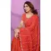 Gajari Satin Silk Plus Size Saree with Beads Work - 15053220670
