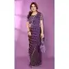 Purple Party Wear Plus Size Saree with Beads Work - 15053220673
