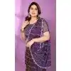 Purple Party Wear Plus Size Saree with Beads Work - 15053220673