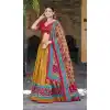 Mustard Tasar Silk Navratri Chaniya Choli with Sparkle Work - 15055220682
