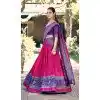 Pink Tasar Silk Printed Sparkle Work Plus Size Chaniya Choli - 15055220683