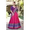 Pink Tasar Silk Printed Sparkle Work Plus Size Chaniya Choli - 15055220683