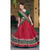 Red Sparkle Work Tasar Silk Navratri Chaniya Choli - 15055220684
