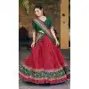 Red Tasar Silk Sparkle Work Plus Size Navratri Chaniya Choli - 15055220684
