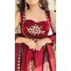 Maroon Fendy Silk Embroidery Work Plus Size Salwar Suit - 15063220719
