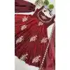 Maroon Fendy Silk Embroidery Work Plus Size Salwar Suit - 15063220719