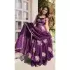 Purple Fendy Silk Embroidery Work Plus Size Salwar Suit - 15063220721