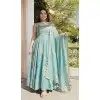 Sky Blue Pure Fendy Silk Sequence Work Plus Size Salwar Suit - 15063220722
