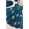 Teal Blue Fendy Silk Embroidery Work Plus Size Salwar Suit - 15063220723
