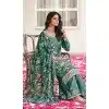 Teal Blue Heavy Embroidery Plus Size Chinon Palazzo Suit - 15067220742