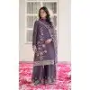Purple Premium Chinon Plus Size Palazzo Suit with Embroidery - 15067220744