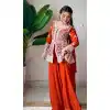 Orange Georgette Palazzo Suit with Sequence Work - 15077220762