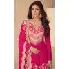Pink Real Chinon Embroidery Plus Size Palazzo Suit - 15081220778