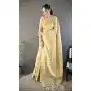 Brown Plus Size Soft Cotton Saree with Zari Checks - 220818