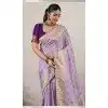 Lavender Chiffon Jacquard Work Plus Size Designer Saree - 15103220849