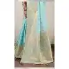 Sky Blue Chiffon Jacquard Work Plus Size Designer Saree - 15103220851