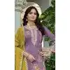 Lavender Zari Work Shimmer Plus Size Palazzo Suit - 15126220959