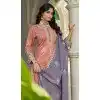 Orange Embroidered Shimmer Plus Size Palazzo Suit - 15126220961
