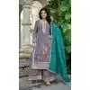Purple Shimmer Palazzo Suit with Zari Work Plus Size - 15126220962