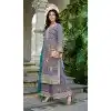 Purple Shimmer Palazzo Suit with Zari Work Plus Size - 15126220962