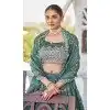 Teal Blue Silk Designer Plus Size Lehenga Choli with Sequin Work - 15132220979