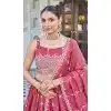 Pink Thread & Sequin Work Plus Size Silk Lehenga Choli - 15132220980