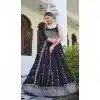 Blue Silk Plus Size Designer Lehenga Choli with Sequin Work - 15132220981