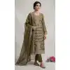 Elegant Green Silk Salwar Suit with Embroidery - 15164221193