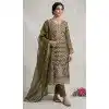 Green Silk Embroidered Salwar Kameez for Women Plus Size 15164221193