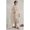 White Embroidery Work Silk Salwar Suit in Plus Sizes 15164221195