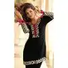Plus Size Black Shimmer Palazzo Suit with Embroidery 15168221205