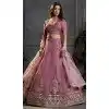 Purple Organza Plus Size Lehenga Choli with Embroidery 176182484