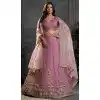 Purple Organza Plus Size Lehenga Choli with Embroidery 176182484
