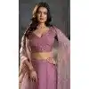 Purple Organza Plus Size Lehenga Choli with Embroidery 176182484