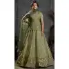 Pista Green Embroidered Organza Plus Size Lehenga Choli 176182485